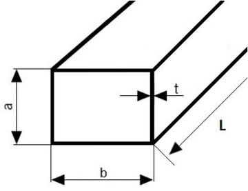 Profil stalowy zamknięty 60x40x2 długość 500mm