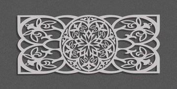 AŻUROWA DEKORACJA 3D,MANDALA KWIATOWA, 49x 119 cm