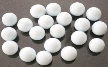 OZDOBNE KULKI SZKLANE BIAŁE KULE FI.25 MM 0,4 KG 20 SZTUK KUL BILE WHITE