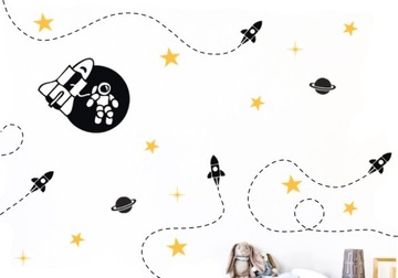 NAKLEJKI NA ŚCIANĘ NAKLEJKA KOSMOS PLANETY GWIAZDY