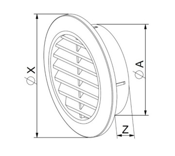 Вентиляционная решетка T74 BR Mini-vent fi-60