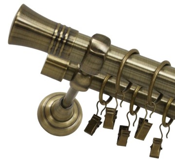 KARNISZE METALOWE PODWÓJNE 25/19 mm 360 cm 3,6 m