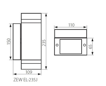 KANLUX ZEW НАСТЕННЫЙ ФИТИНГ EL-235J-GR 22442