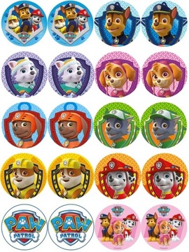 OPŁATKI NA MUFFINKI BABECZKI PSI PATROL 20 SZTUK DO WYCIĘCIA