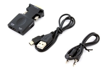 Компактный видеоконвертер VGA в HDMI со звуком