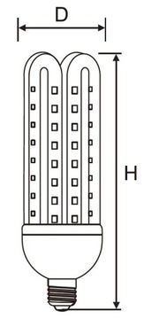 CORN CORN LED лампа E27 9Вт = 70Вт теплая