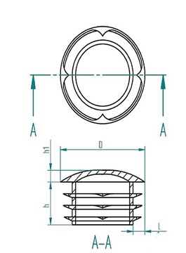 Колпачки POLISH fi25 черный колпачок - 5 шт.