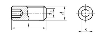 Установочный винт M16x40 с потайной головкой, черный DIN 913 1 шт.