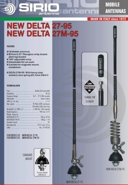 SIRIO NEW DELTA 27M95 N СПИРАЛЬНАЯ АНТЕННА V2 95см