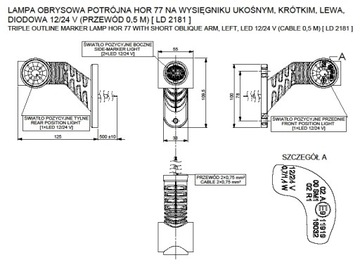 Светодиодный боковой габаритный фонарь, светодиодный угловой габаритный фонарь