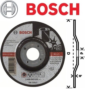 Изогнутый абразивный диск Expert для INOX 115x6 BOSCH