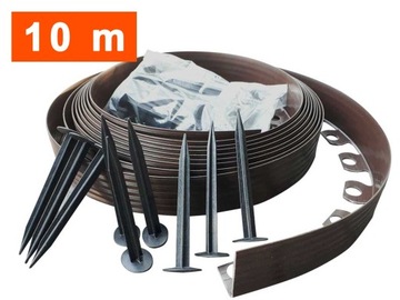 Бордюр для садового газона BRONZE 10 м + 50 палисадников + штыри
