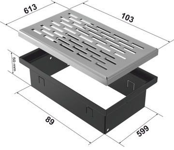 Решетка напольная FLOOR, полированная, 9х60, вентиляция