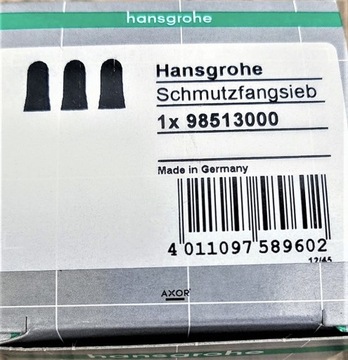 HANSGROHE Комплект сетчатых фильтров 98513000 - для арматуры HG