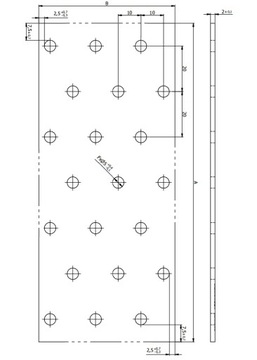 PP9 ПЕРФОРИРОВАННАЯ ПЛИТА ПЛОСКИЙ СОЕДИНИТЕЛЬ ОЦИНКОВАННЫЙ 80x200