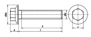 Śruba kołnierzowa M14x1,5x35 kl.10.9 ocynk DIN6921