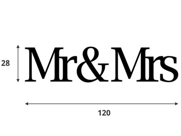 3D деревянные надписи на стене - Mr & Mrs