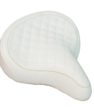Седло CRUISER широкое велосипедное седло белый черный коричневый QUILTED ECO