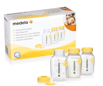 Medela 3 бутылочки для грудного вскармливания по 150 мл + 2 соски S