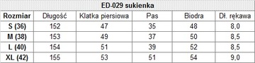 Długa elegancka sukienka z rozcięciem i kokardą M