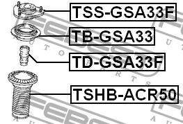 FEBEST TB-GSA33 LOŽISKO VÁLCOVÉ DRŽÁKY TLUMIČE