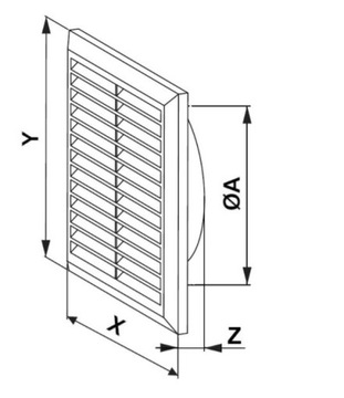 Накладка на вентиляционную решетку AWENTA 14x14 fi100 T61