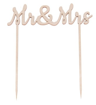 Ozdoba MR&MRS na TORT wesele TOPPER decoupage