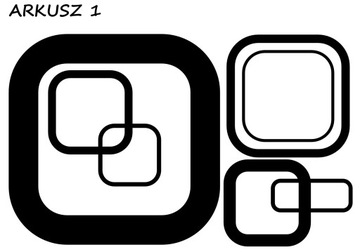 naklejki na szybę ścianę kwadraty figury kolory