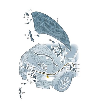 ТРОС ПЕРЕДНЕГО КАПОТА AUDI A6 C7 A7 RS6 RS7 ОРИГИНАЛ