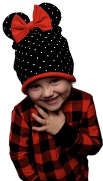 czapka z uszami Minnie - Miki dziecięca zimowa