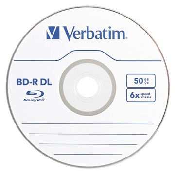 Blu-Ray BD-R диски 50Гб x6 Торт Verbatim 10 шт.