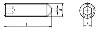 Установочный винт с потайной головкой черный M10x10 DIN914 10 шт.