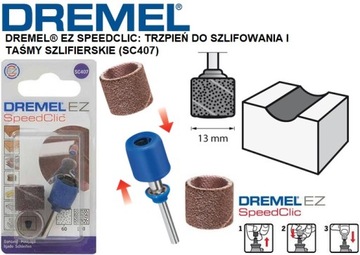 МАНДЕЛЬ + 2 ШЛИФОВАЛЬНЫЕ ЛЕНТЫ (SC407) DREMEL