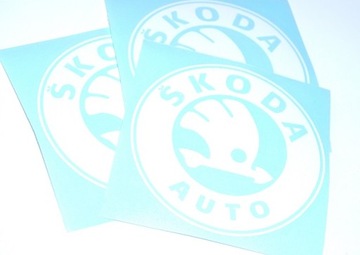 Naklejka SKODA ploter biała