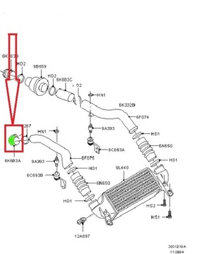 RURA WĄŻ INTERCOOLERA FORD FOCUS 1.8 TDDi 1.8 TDCi