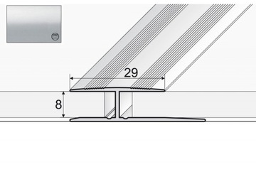 Aluminiowa listwa progowa łącząca A61, 90cm SREBRO