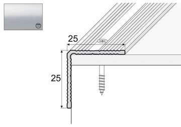 Kątownik aluminiowy A40, 120cm SREBRO 25x25mm