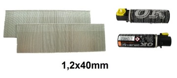 SZTYFTY GWOŹDZIE DO PASLODE F18 1,2x40mm 2tyś+GAZ