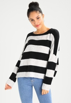 257 ONLY - Sweter – czarno biały rozmiar L