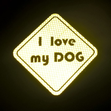 I LOVE MY DOG FLUORESCENCYJNY Magnes Odblaskowy