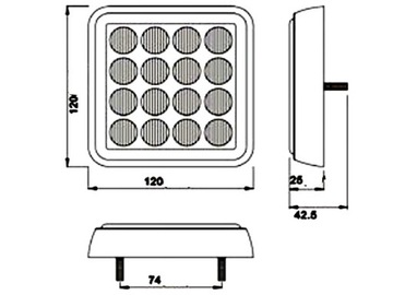 Lampa 16 LED mocy do kabina paka TIR BUS 12V 24V