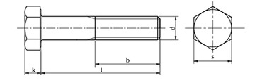 M14x1,5x120 Винт с мелкой резьбой класс 10,9 DIN 960 1шт.