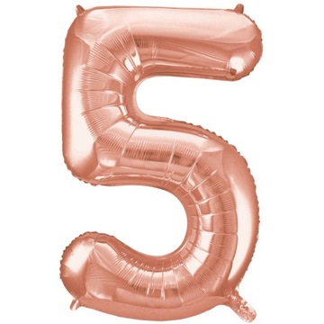 BALON-Y FOLIOWY ROSE GOLD RÓŻ NA HEL CYFRY CYFRA 5