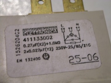 КОНДЕНСАТОР-ФИЛЬТР ДЛЯ ПОСУДОМОЕЧНОЙ МАШИНЫ ELECTROLUX 911D93-2T