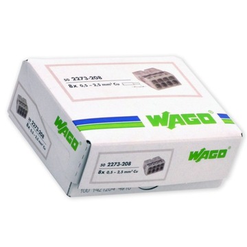 SZYBKOZŁĄCZKA WAGO NA DRUT 8x0,5-2,5mm² 50szt