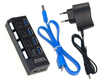 HUB USB 3.0 SPLITTER 4 USB-порта с переключателями