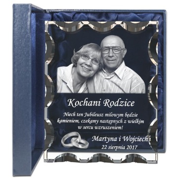 Rocznica ŚLUBU zdjęcie 3D grawerowane w krysztale