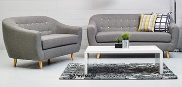 Wygodna kanapa 3+2 Rae w stylu Retro Hit 2017