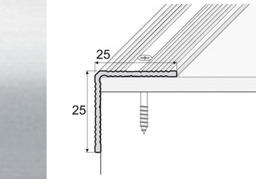 Listwa 120cm kątownik aluminium 25x25mm SREBRO A40