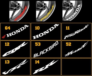 НАКЛЕЙКИ ВНУТРИ ДИСКИ КОЛЕСА HONDA DUCATI YAMAHA TRIUMPH